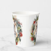 Bulldog Kerstkrans feestelijke pup Papieren Bekers (Rechts)