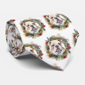 Bulldog Kerstkrans feestelijke pup Stropdas (Opgerold)