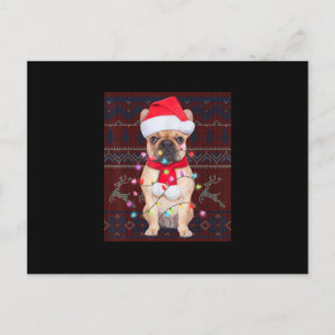 Bulldog Kerstlichten Lelijke Trui Hond Liefhebber Feestdagenkaart