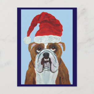 Bulldog Kerstman Briefkaart