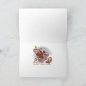 Bulldog kerstman en familie kerst Kaarten (Binnen)