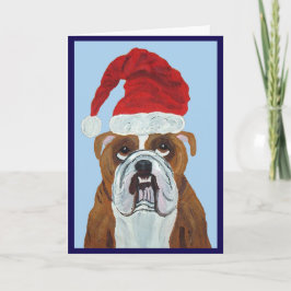 Bulldog Kerstman Kaart
