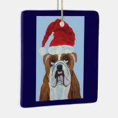 Bulldog Kerstman Keramisch Ornament (Rechts)