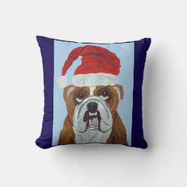 Bulldog Kerstman Kussen
