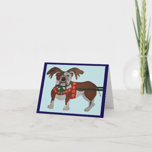 Bulldog Kerstman Rendieren (Voorkant)