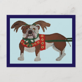 Bulldog Kerstman Rendieren Briefkaart
