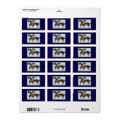 Bulldog Kerstman Rendieren Etiket (Full Sheet)
