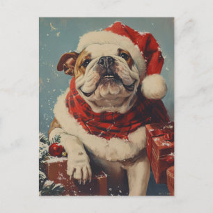 Bulldog Kerstmis Briefkaart