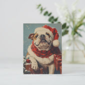Bulldog Kerstmis Briefkaart (Staand voorkant)