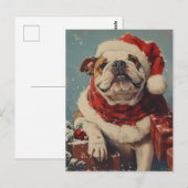 Bulldog Kerstmis Briefkaart (Voorkant / Achterkant)