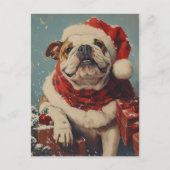 Bulldog Kerstmis Briefkaart (Voorkant)