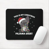 Bulldog Kerstmis Dit is mijn kerstpyjama Muismat (Met muis)