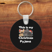 Bulldog Kerstmis Dit is mijn kerstpyjama Sleutelhanger (Voorkant)