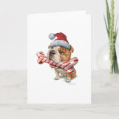 Bulldog kerstmis feestdagen kaart (Voorkant)