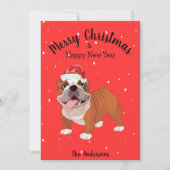 Bulldog Kerstmis Feestdagenkaart (Voorkant)