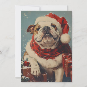 Bulldog Kerstmis Feestdagenkaart