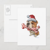 Bulldog kerstmis feestdagenkaart (Voorkant / Achterkant)