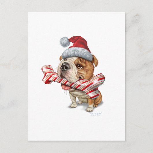 Bulldog kerstmis feestdagenkaart (Voorkant)