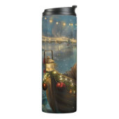 Bulldog Kerstmis Festive Reis Thermosbeker (Gedraaid links)