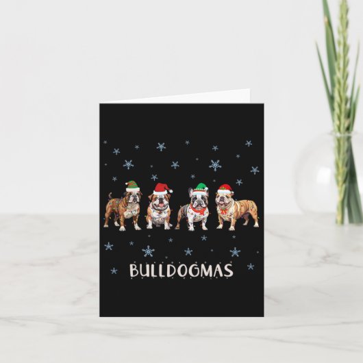 Bulldog Kerstmis Kaart (Voorkant)
