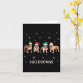 Bulldog Kerstmis Kaart (Gele Bloem)