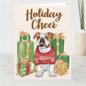 Bulldog Kerstmis Kaart (Voorkant)