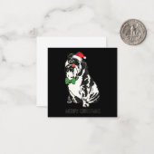 Bulldog Kerstmis Kerstmis Notitiekaartje (Voorkant / Achterkant in situ)