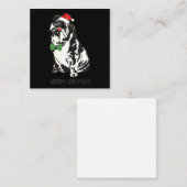 Bulldog Kerstmis Notitiekaartje (Voorkant / Achterkant)