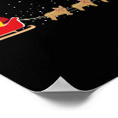 Bulldog Kerstmis Sleigh - Fun Bulldog Xmas Poster (Hoek)