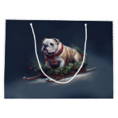 Bulldog Kerstmis sneeuw winter Groot Cadeauzakje (Achterkant)
