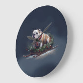 Bulldog Kerstmis sneeuw winter Grote Klok (Hoek)