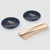 Bulldog Kerstmis sneeuw winter Handwaaier (Niet-gemonteerd)