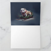 Bulldog Kerstmis sneeuw winter Kaart (Binnen)