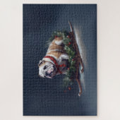 Bulldog Kerstmis sneeuw winter Legpuzzel (Verticaal)