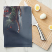 Bulldog Kerstmis sneeuw winter Theedoek (Quarter Fold)