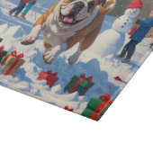 Bulldog Kerstmis Sneeuwlandschap Snijplank (Hoek)