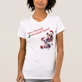 Bulldog kerstnightshirt t-shirt (Voorkant)