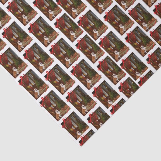 Bulldog-kerstpapier Tissuepapier (Detail)
