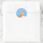 Bulldog Kerstrendier Rood en wit Ronde Sticker (Tas)
