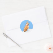 Bulldog Kerstrendier Rood en wit Ronde Sticker (Envelop)