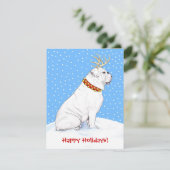 Bulldog Kerstrendierwit Kaart (Staand voorkant)