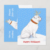 Bulldog Kerstrendierwit Kaart (Voorkant / Achterkant)