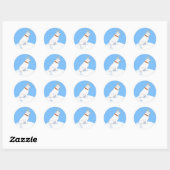 Bulldog Kerstrendierwit Ronde Sticker (Vel)