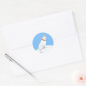 Bulldog Kerstrendierwit Ronde Sticker (Envelop)