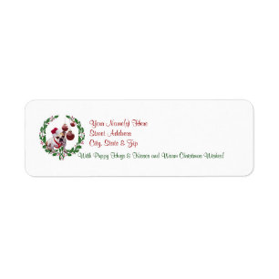 Bulldog kerstwishes Return Address Label #3