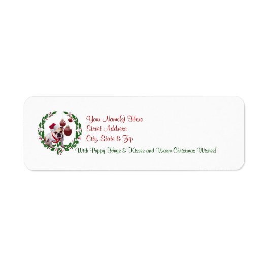 Bulldog kerstwishes Return Address Label #3 (Voorkant)