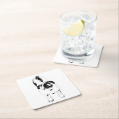 Bulldog - Kijk omhoog, Bold B & W Kartonnen Onderzetters (Insitu)