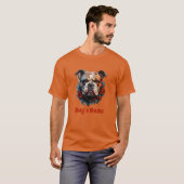 Bulldog Kleur Portret Silhouet T-shirt (Voorkant volledig)