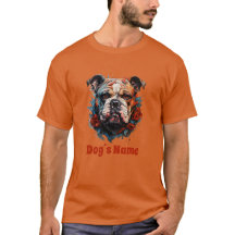 Bulldog Kleur Portret Silhouet T-shirt