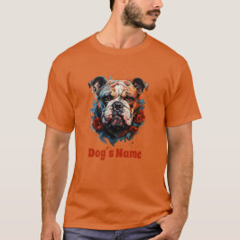 Bulldog Kleur Portret Silhouet T-shirt